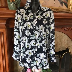 Banana Republic International Exclusive Blue Floral Shirt XL